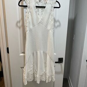 Rebecca Taylor White Sleeveless V-Neck Sundress